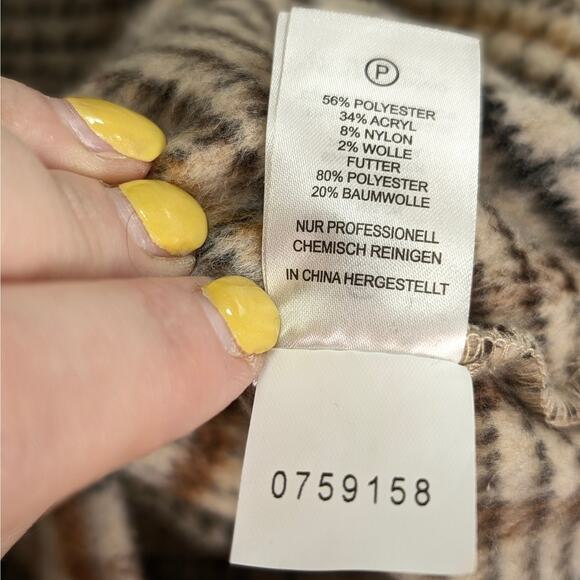 Joie Brown Plaid Fleece Button Down Jacket Coat Heritage Light Academia Medium - Picture 14 of 14